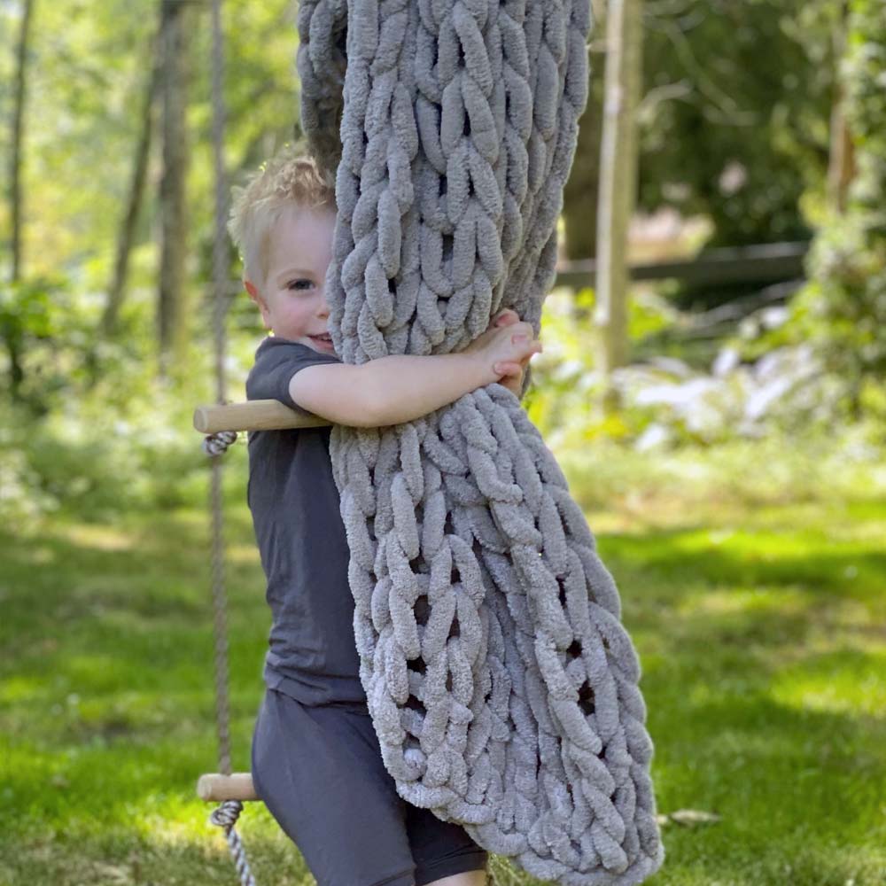 INFINITE CHUNKY KNIT BLANKET | MINKY | LITTLE - MIST