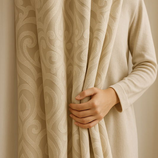 Luxury Linen Damask Jacquard Curtains – Made-to-Measure | Blackout / Cotton Lined