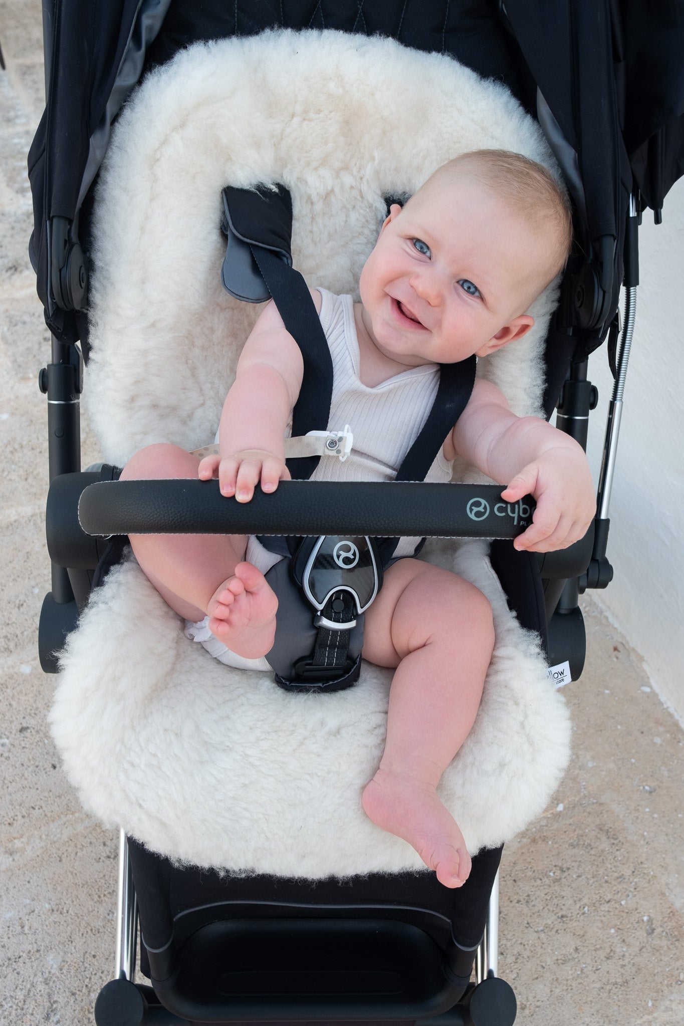 Ivory Natural Sheepskin Stroller Liner