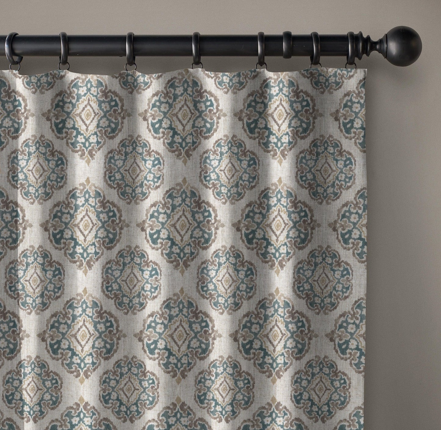Casablanca Medallion Pure Linen Curtains | 7 Colours | Custom Size Available | Blackout or Cotton Lined