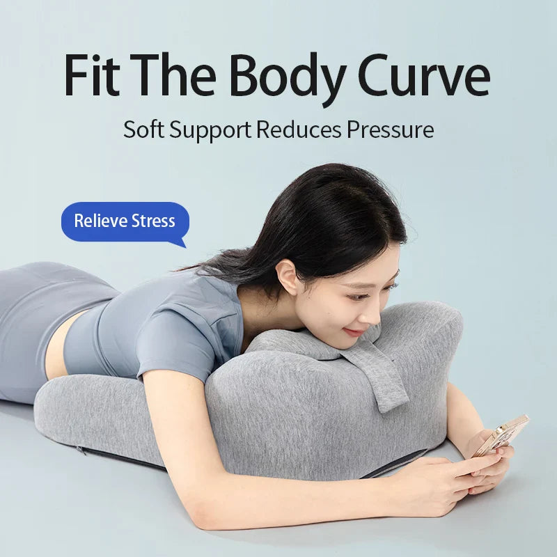 NNEOBA Multifunctional Prone Position Lie Pillow Ergonomic Knit Cushion Grey