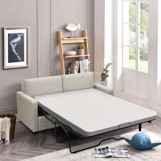 NNEDSZ 2 Seater Sofa bed with Separate Foam Mattress- Light grey