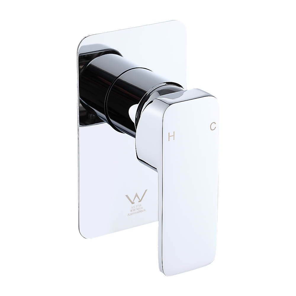 NNEDSZ Single Square Shower Bath Mixer Tap Bathroom WATERMARK Approved in Chrome