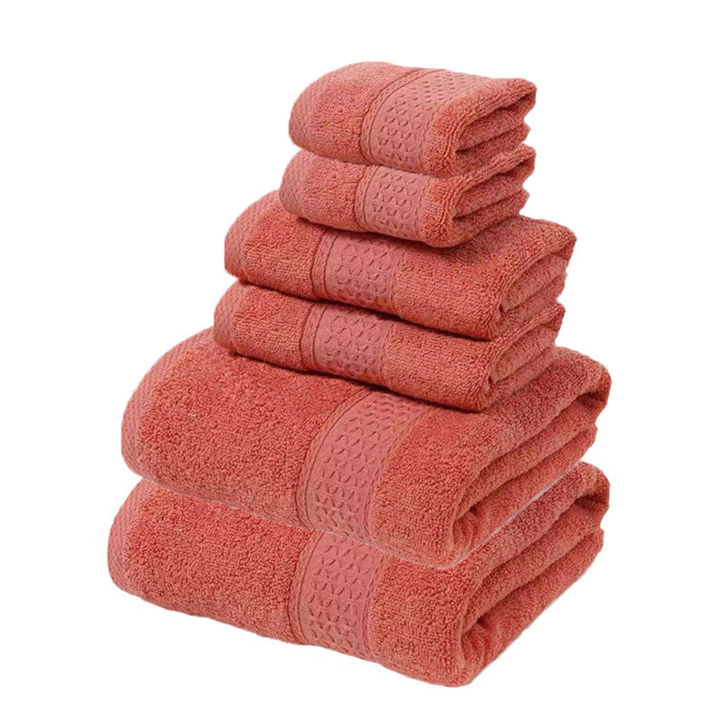 NNEDSZ Red Luxury 6-Piece 100% Cotton Towel Set - 2 Bath Towels, 2 Hand Towels, 2 Face Towels