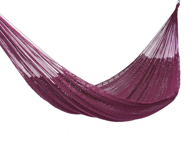 NNEDSZ Legacy King Size Outdoor Cotton Mexican Hammock in Maroon Colour