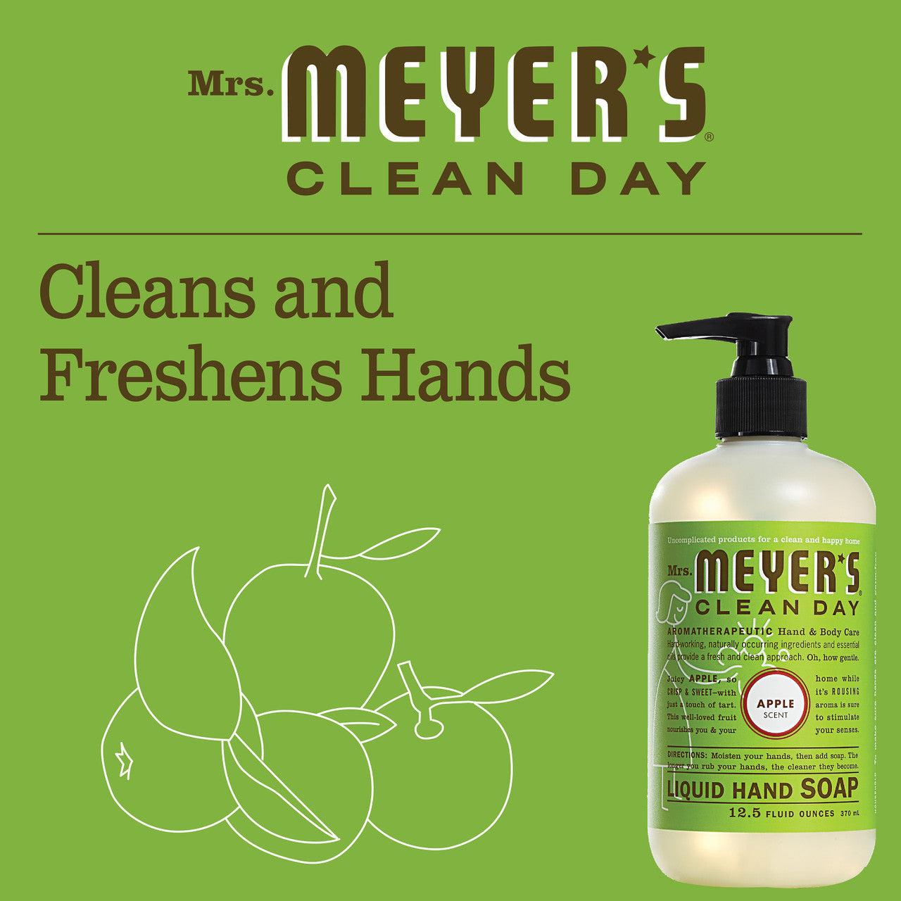 Mrs Meyers Liquid Hand Soap Apple (6x12.5OZ )-3