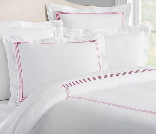 Lines - Cotton Sateen Embroidered Edge Duvet Cover Sets