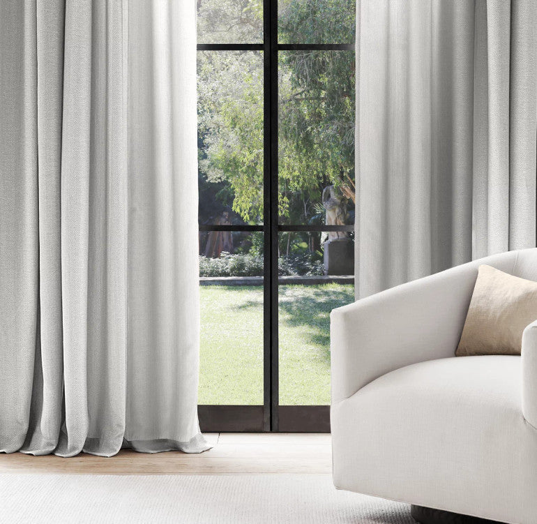 Organic Linen Curtains Triple Pinch Pleated | Blackout & Thermal Lining | 36 Colours | The Organic Habitat