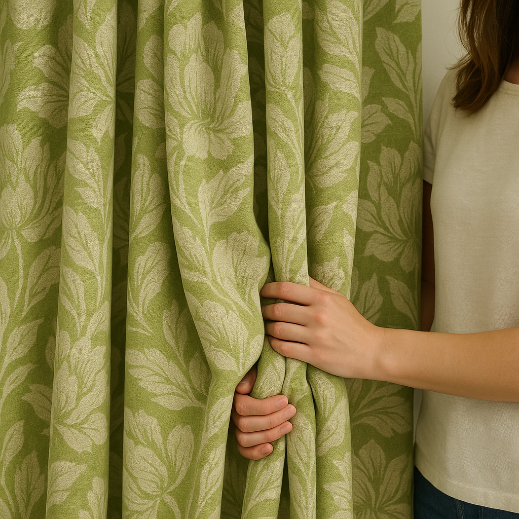 Pure Linen Floral Jacquard Curtains – Made-to-Measure Blackout or Cotton Lined – 8 Colours