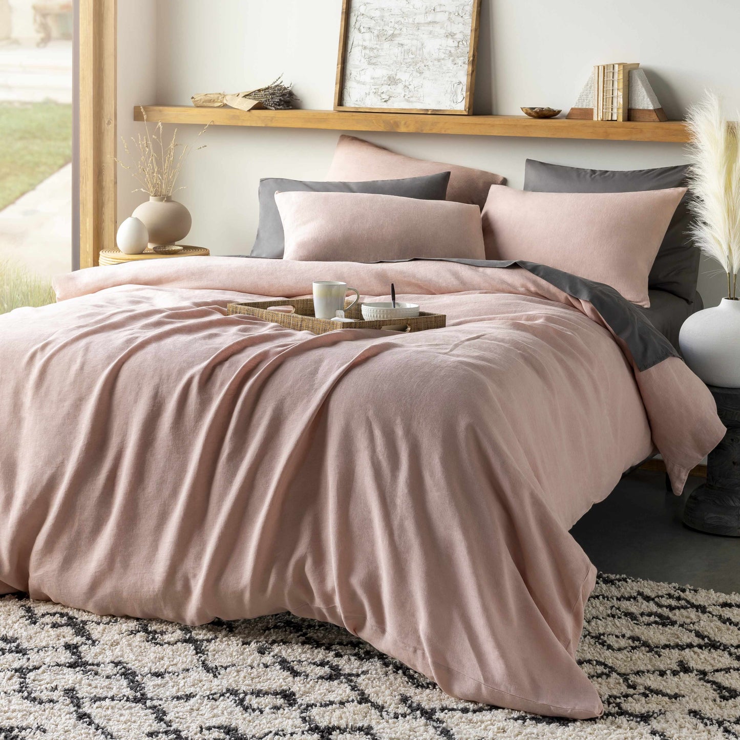 Estaca Blush Linen Bedding